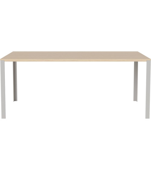 Link Stół 180x90 cm |Dąb olejowany pigmentowany na biało, lity, stal